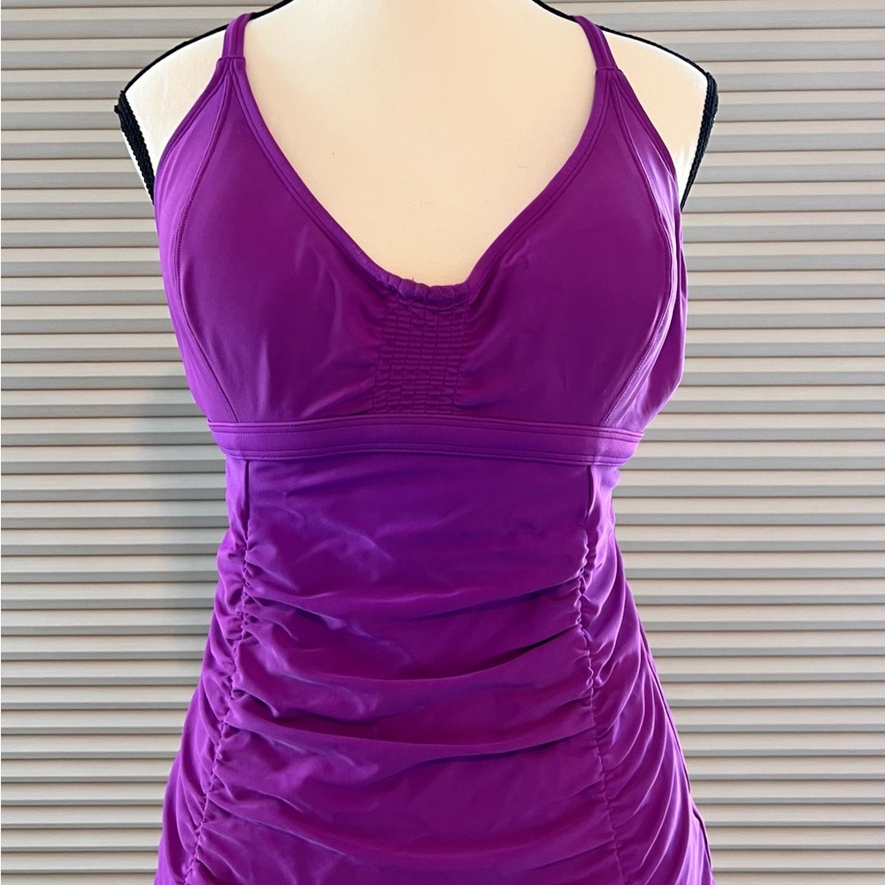 Athleta Purple Tankini Swim Top 36 D/DD